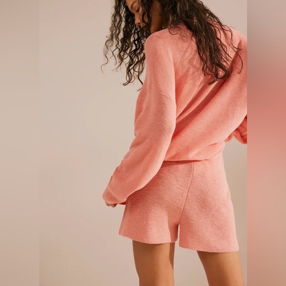 Free People Malibu Solid Surf Set Knit Sweater Coral Pink XS - Picture 3 of 14